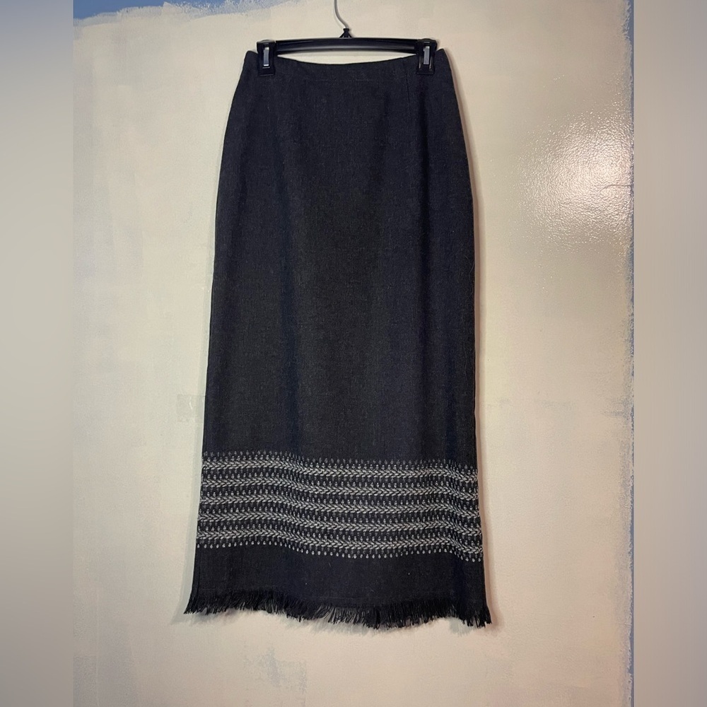 Vintage Michele wool blend maxi pencil skirt size 4 career office old money - Picture 1 of 8